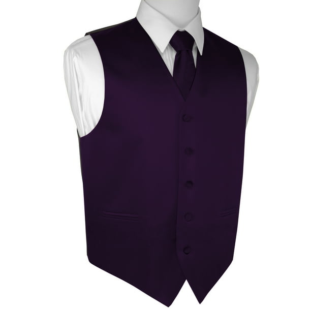 Italian Design 4XL Mens Tuxedo Vest Tie & Hankie Set Lapis 